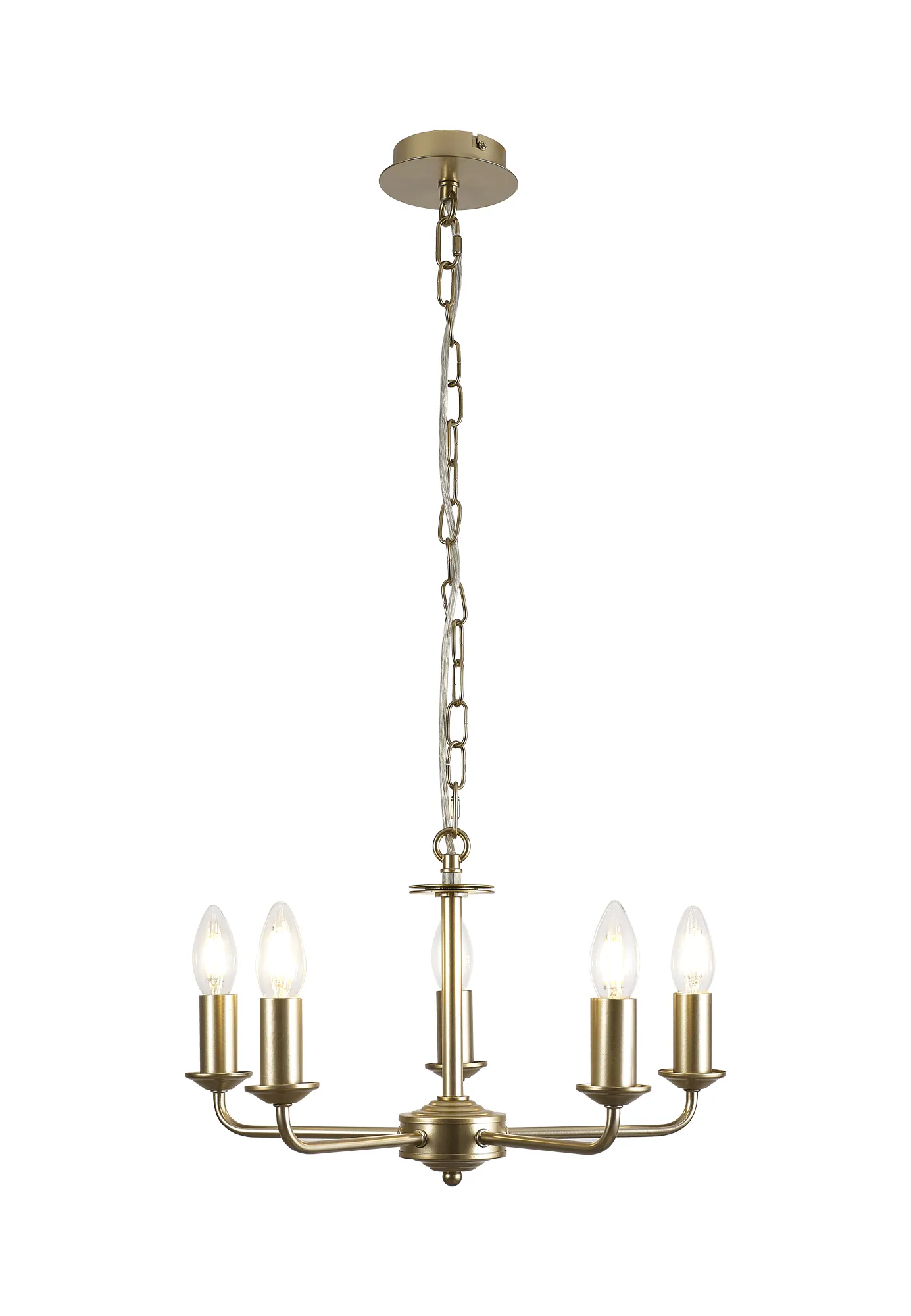 Banyan 60cm 5 Light Pendant Champagne Gold, Nude Beige/Moonlight DK0954  Deco Banyan CG NU